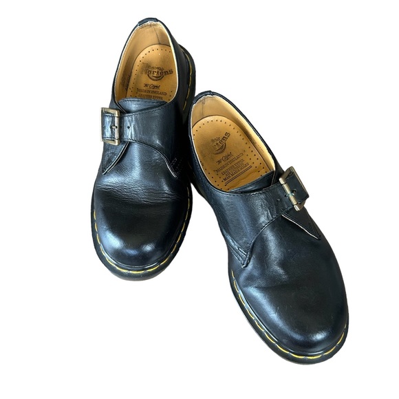 Dr. Martens Shoes - Dr Martens Black Leather Monk Strap Shoes-Womens Size 7 US/Size 5 UK-Made in UK